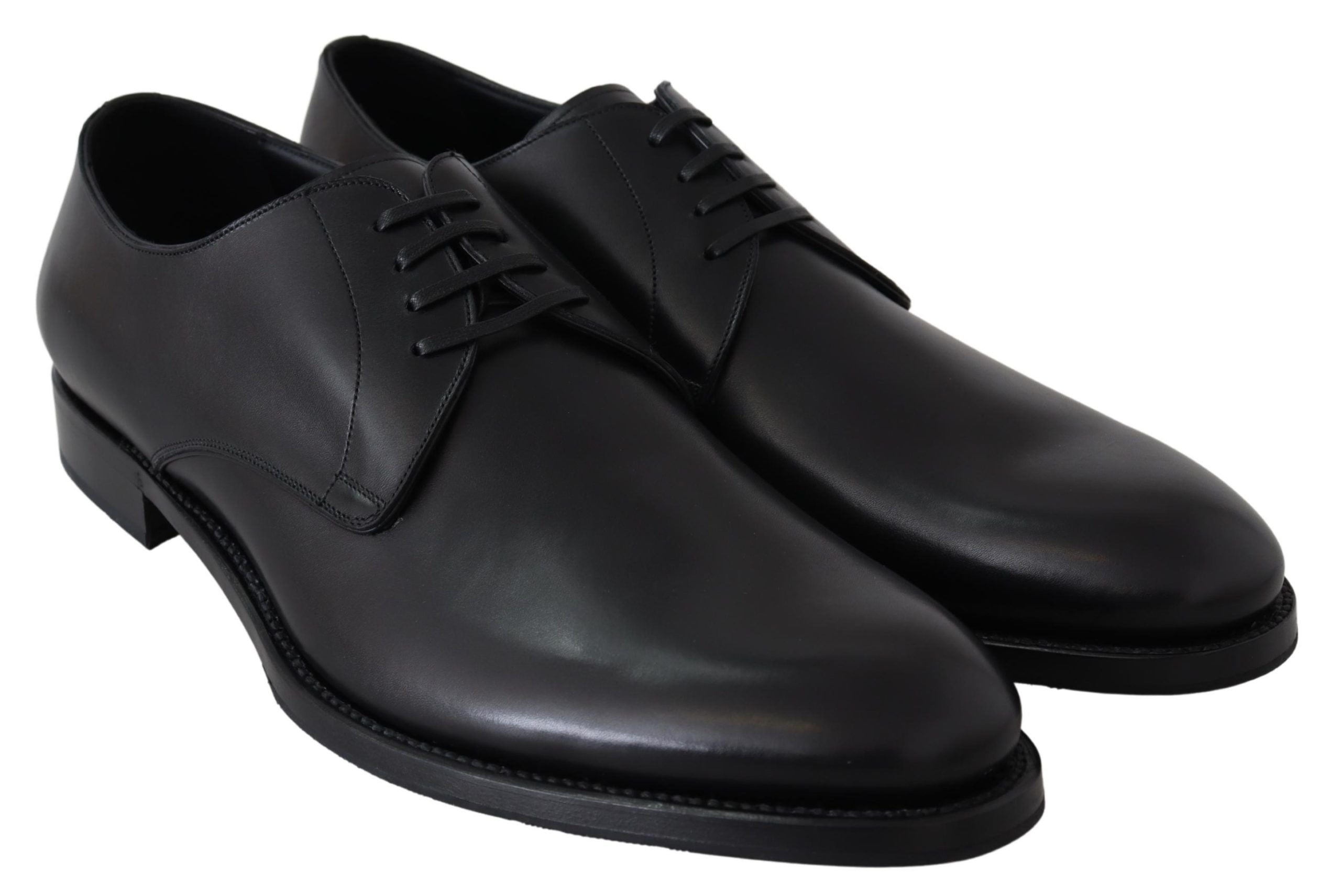 Dolce & Gabbana Elegant Black Leather Derby Dress Men's Shoes