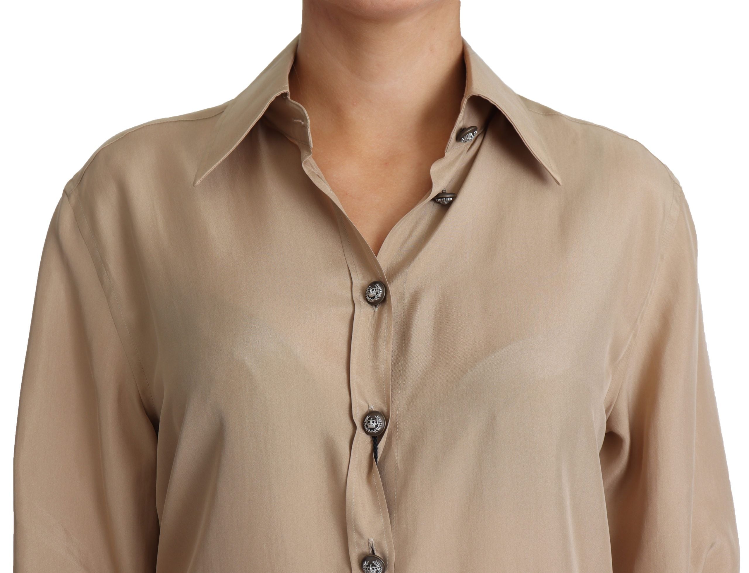 Dolce & Gabbana Elegant Beige Silk Women's Shirt