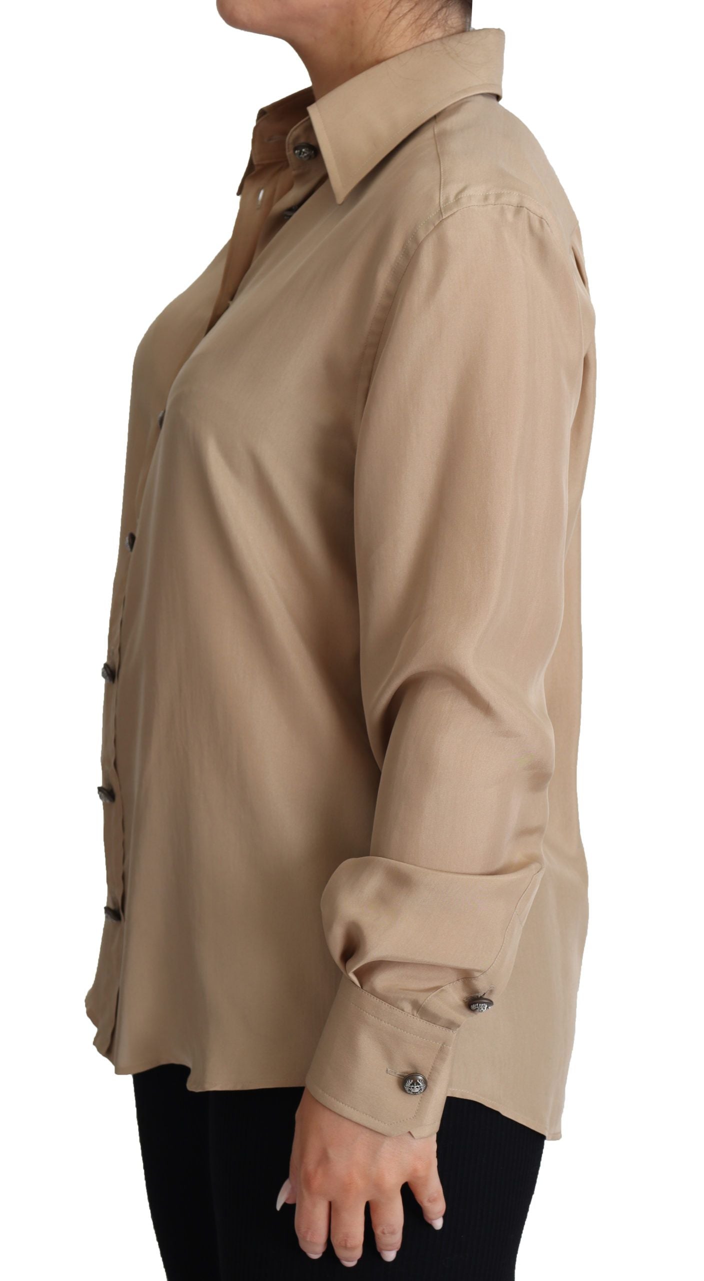 Dolce & Gabbana Elegant Beige Silk Women's Shirt