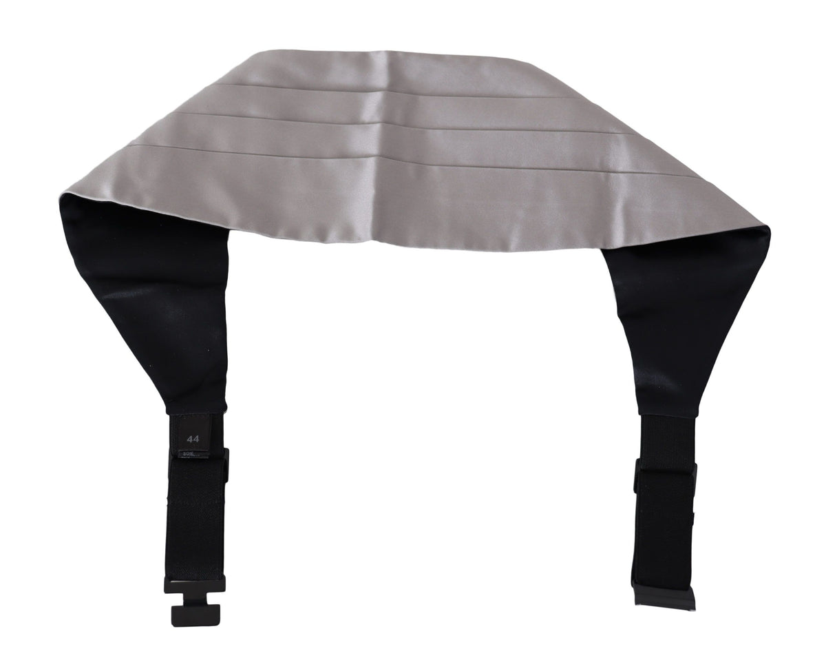 Dolce & Gabbana Gray Men Waist Belt 100% Silk Men's Cummerbund