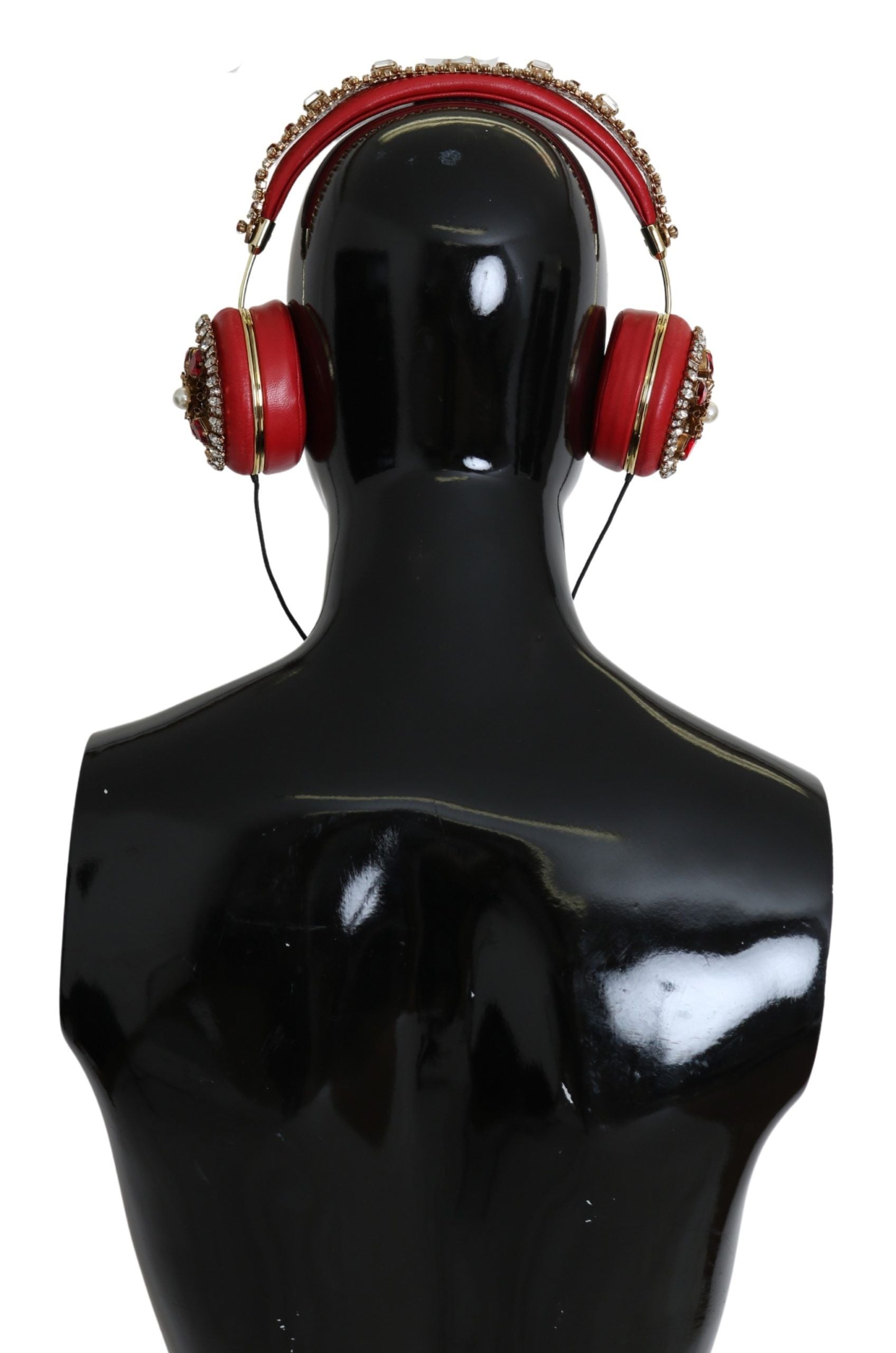 Dolce & Gabbana Exquisite Red Crystal Leather Women's Headphones