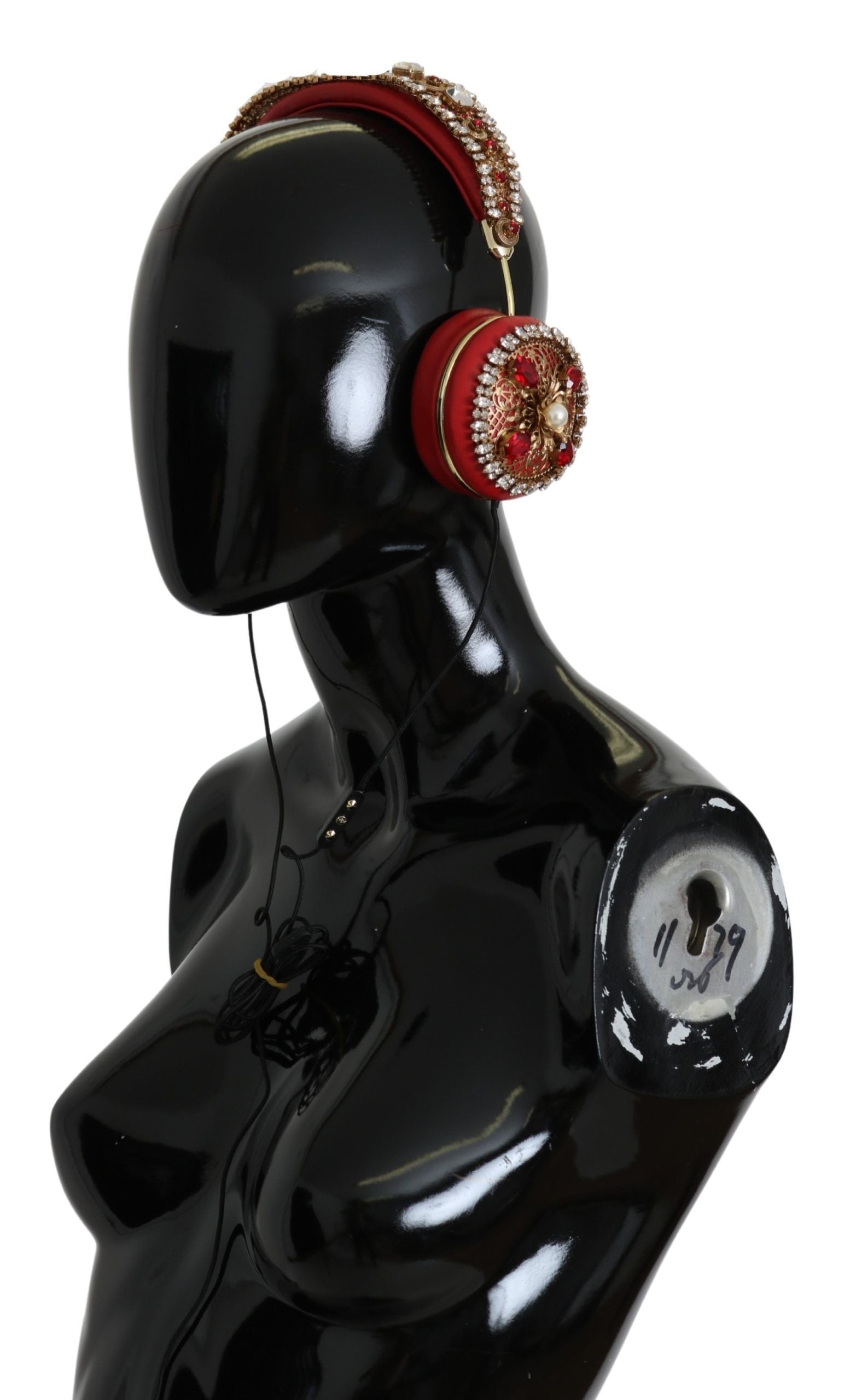 Dolce & Gabbana Exquisite Red Crystal Leather Women's Headphones