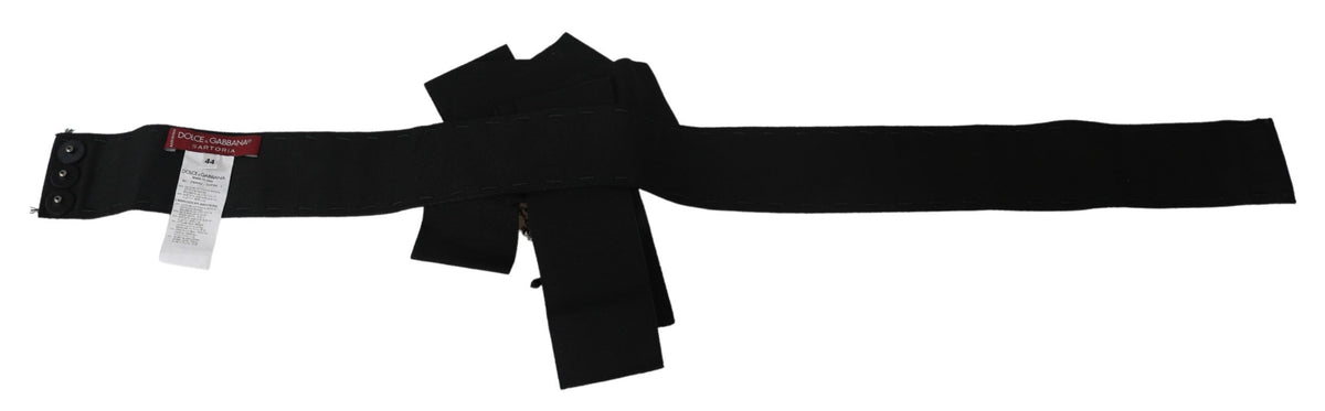 Dolce & Gabbana Black Crystal Brooch Wide Wai SATORIA Women's Belt
