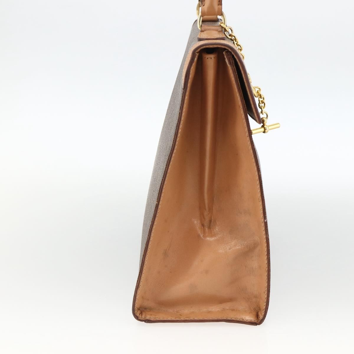 Celine Vintage Handbag Toile Céline Brown Canvas Handbag (Pre-Owned)