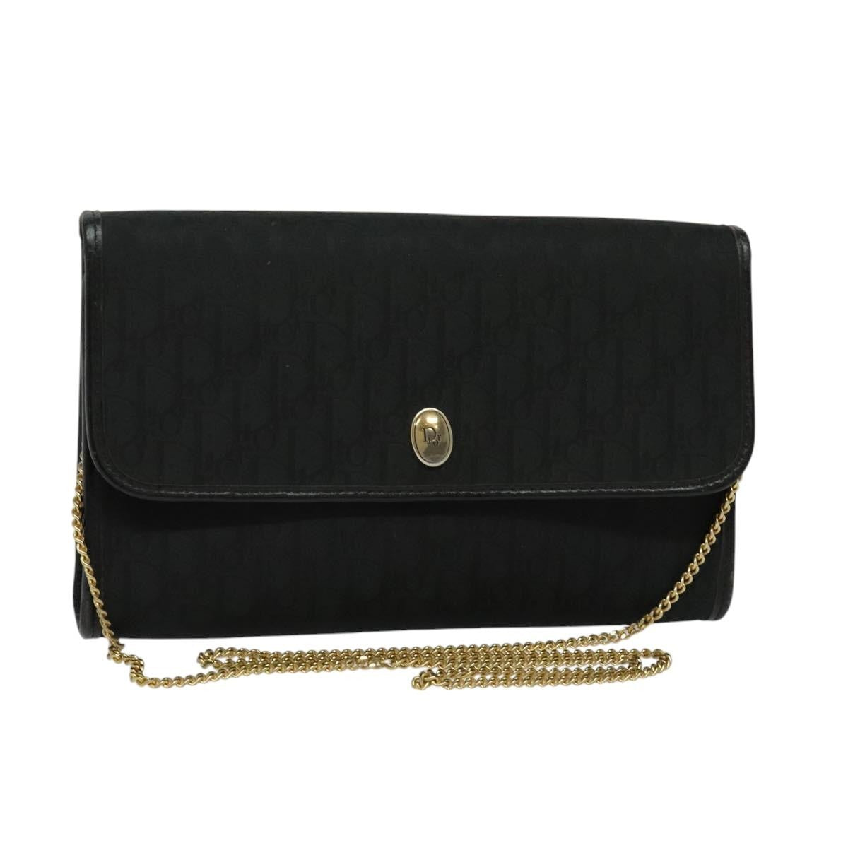Christian Dior Vintage Trotter Flap Canvas Black Canvas Shoulder Bag Bag (Pre-Owned)
