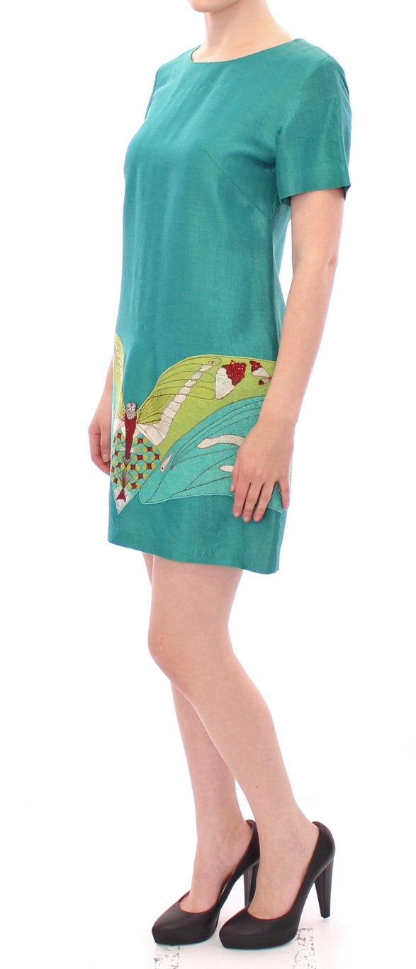 Lanre Da Silva Ajayi Elegant Embroidered Green Mini Women's Dress