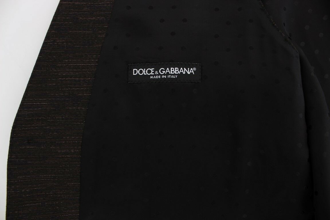 Dolce & Gabbana Elegant Brown Black Wool Blend Dress Men's Vest