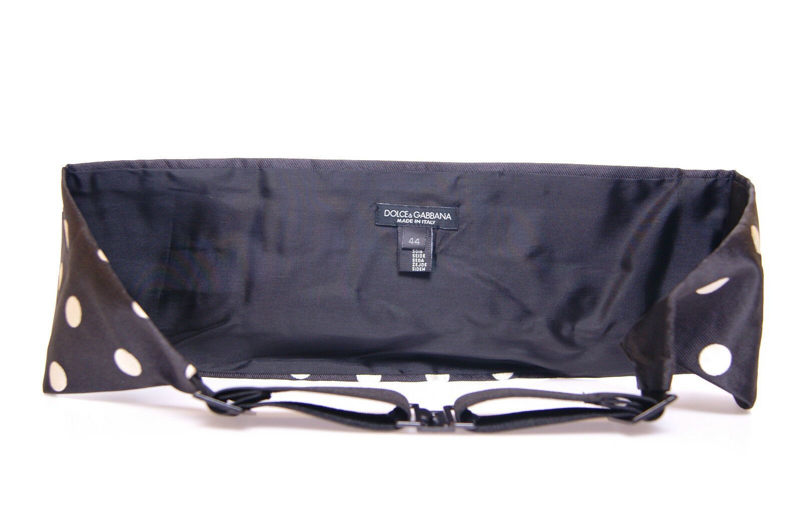 Dolce & Gabbana Elegant Silk Black Polka Dot Men's Cummerbund