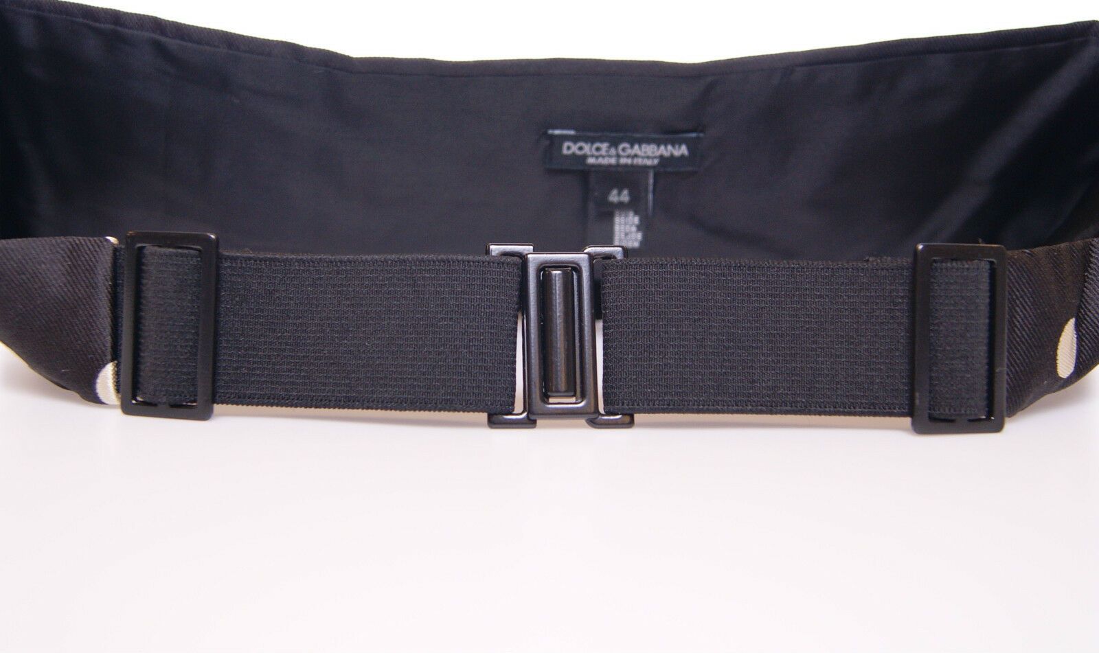 Dolce & Gabbana Elegant Silk Black Polka Dot Men's Cummerbund