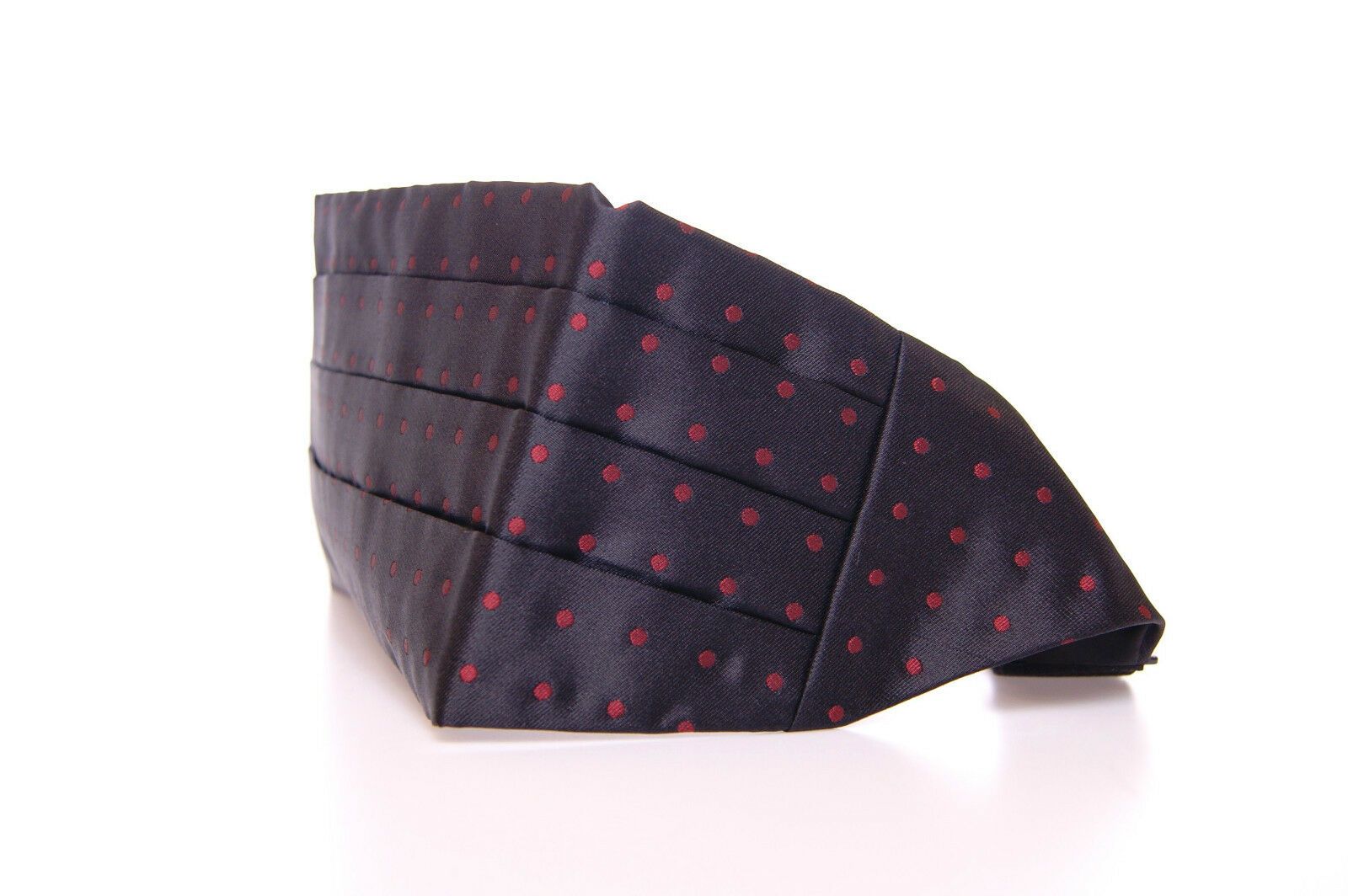 Dolce & Gabbana Elegant Silk Black Cummerbund with Red Polka Men's Dots
