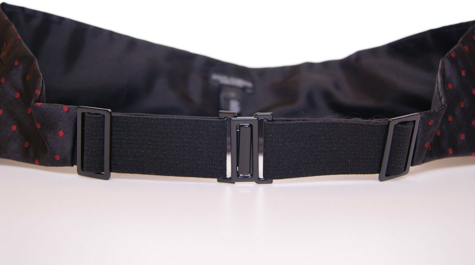 Dolce & Gabbana Elegant Silk Black Cummerbund with Red Polka Men's Dots