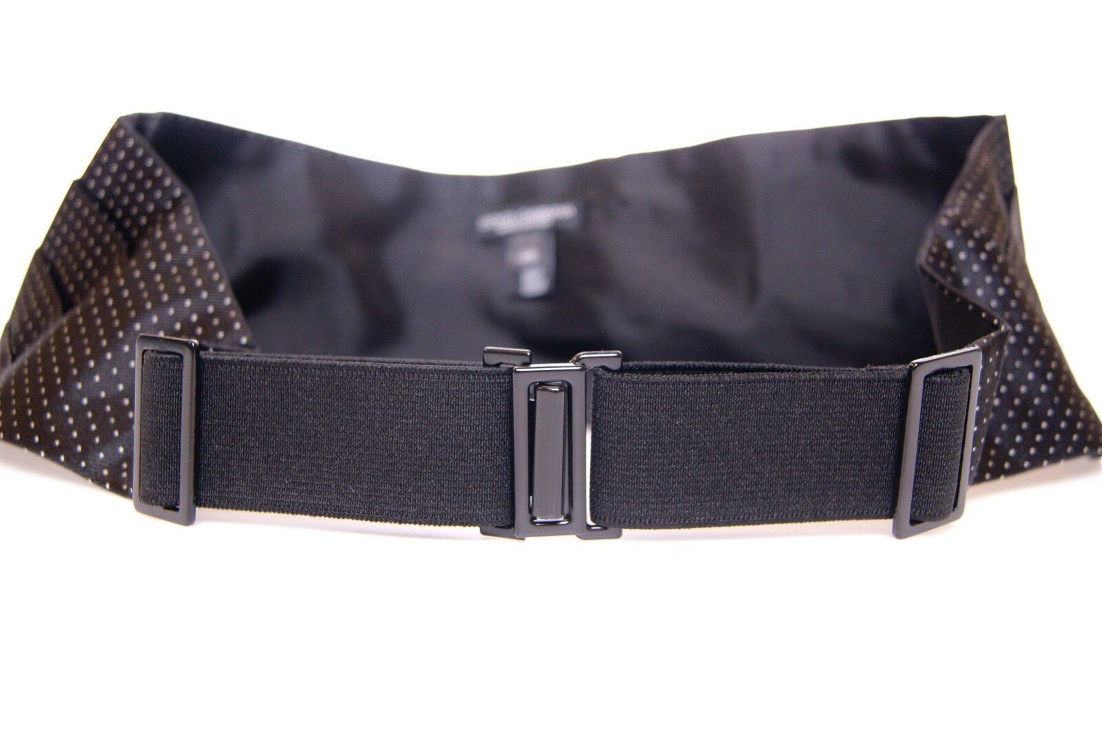 Dolce & Gabbana Elegant Black Silk Cummerbund with Polka Men's Dots