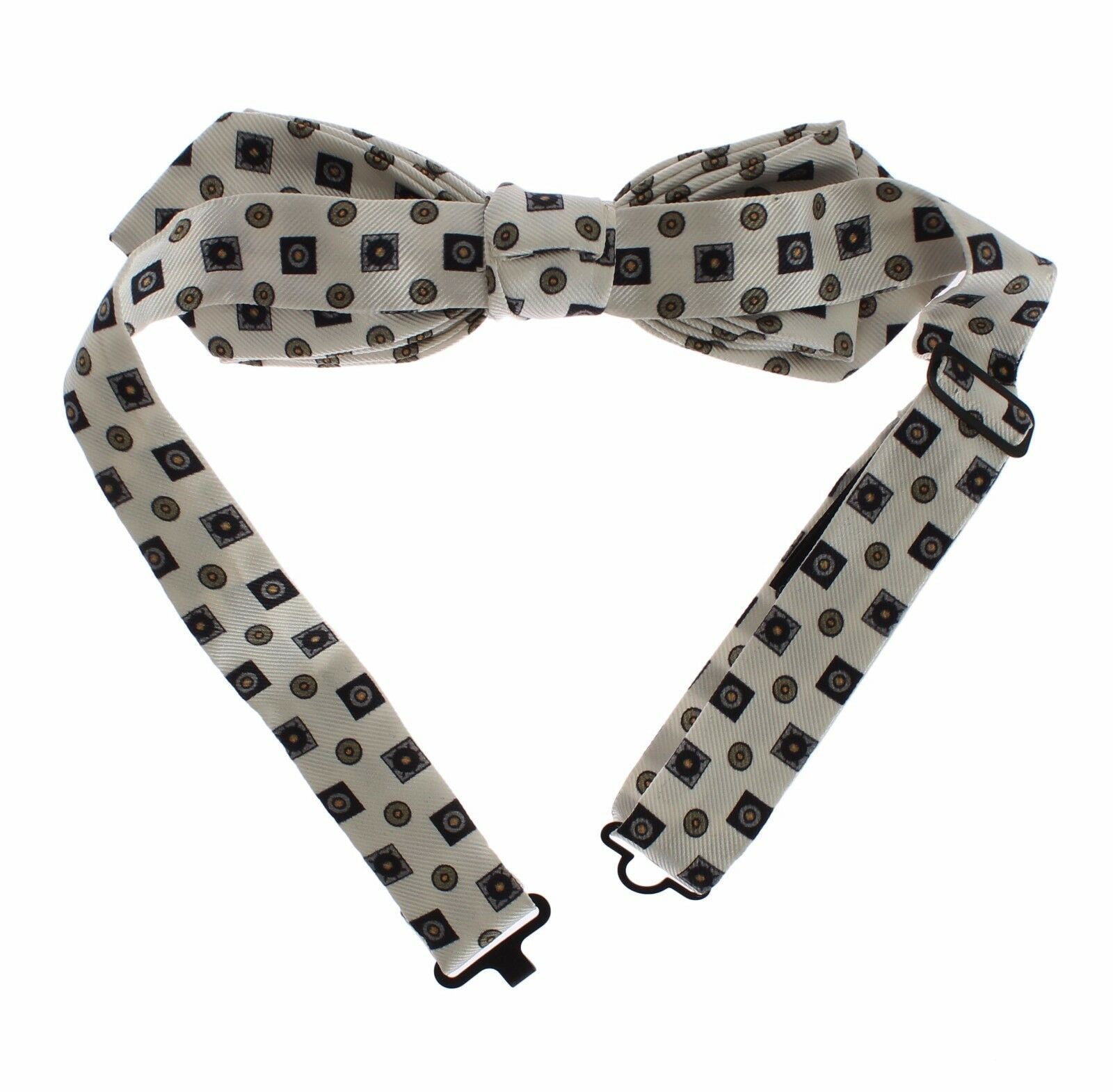 Dolce & Gabbana White Silk Bowtie Leather Men Belt Gift Men's Box