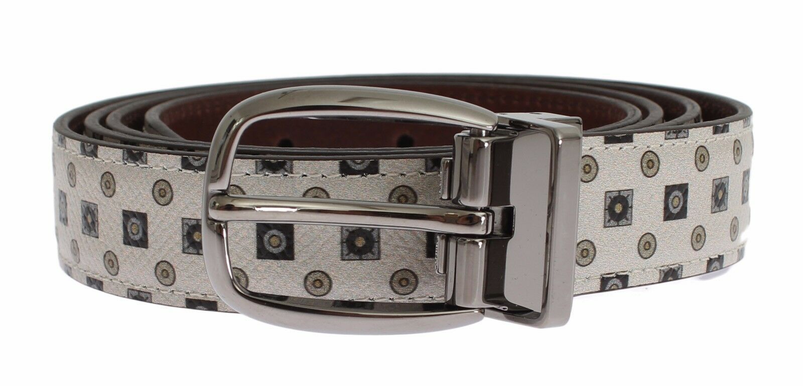 Dolce & Gabbana White Silk Bowtie Leather Men Belt Gift Men's Box
