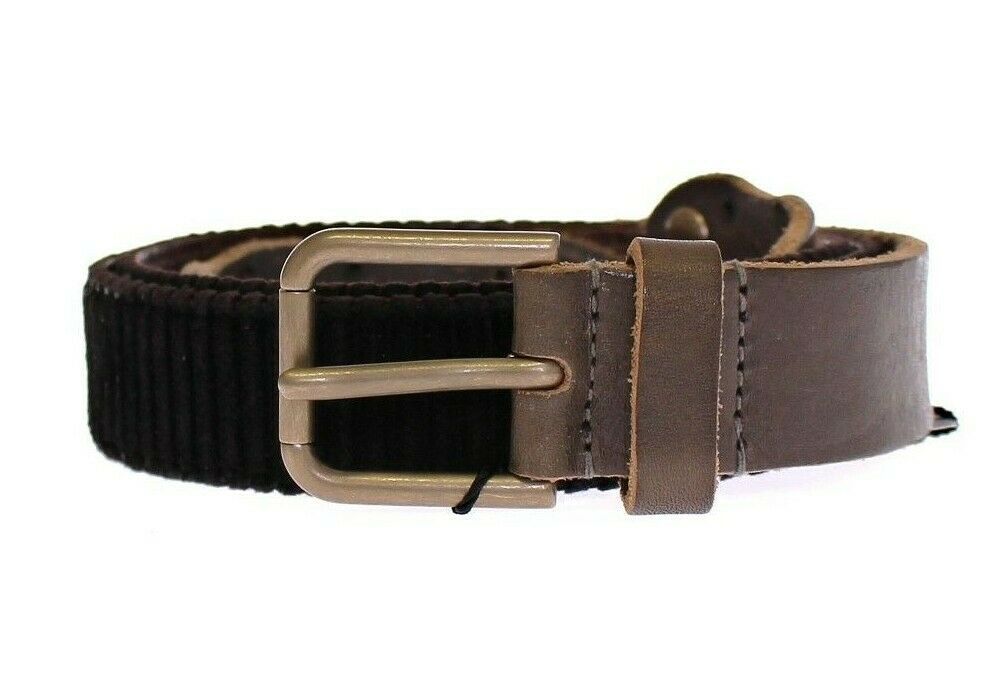 Dolce & Gabbana Brown Leather Logo Cintura Gürtel Men's Belt