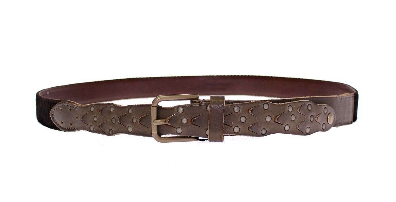 Dolce & Gabbana Brown Leather Logo Cintura Gürtel Men's Belt
