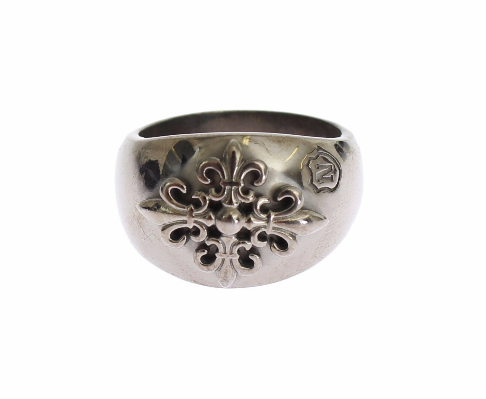 Nialaya Sterling Silver Rhodium Men's Statement Men's Ring