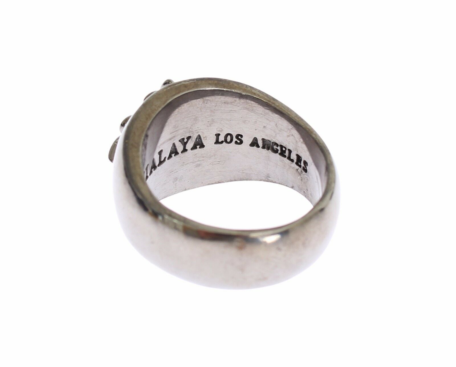 Nialaya Sterling Silver Rhodium Men's Statement Men's Ring