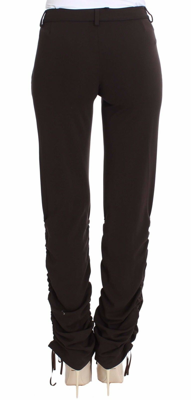 Ermanno Scervino Brown Stretch Casual Trousers Women's Pants