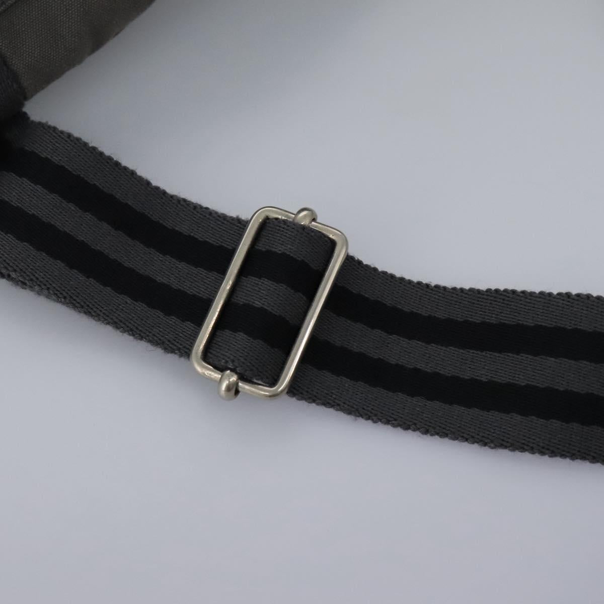 Hermès Herline Grey Canvas Shoulder Bag (Pre-Owned)