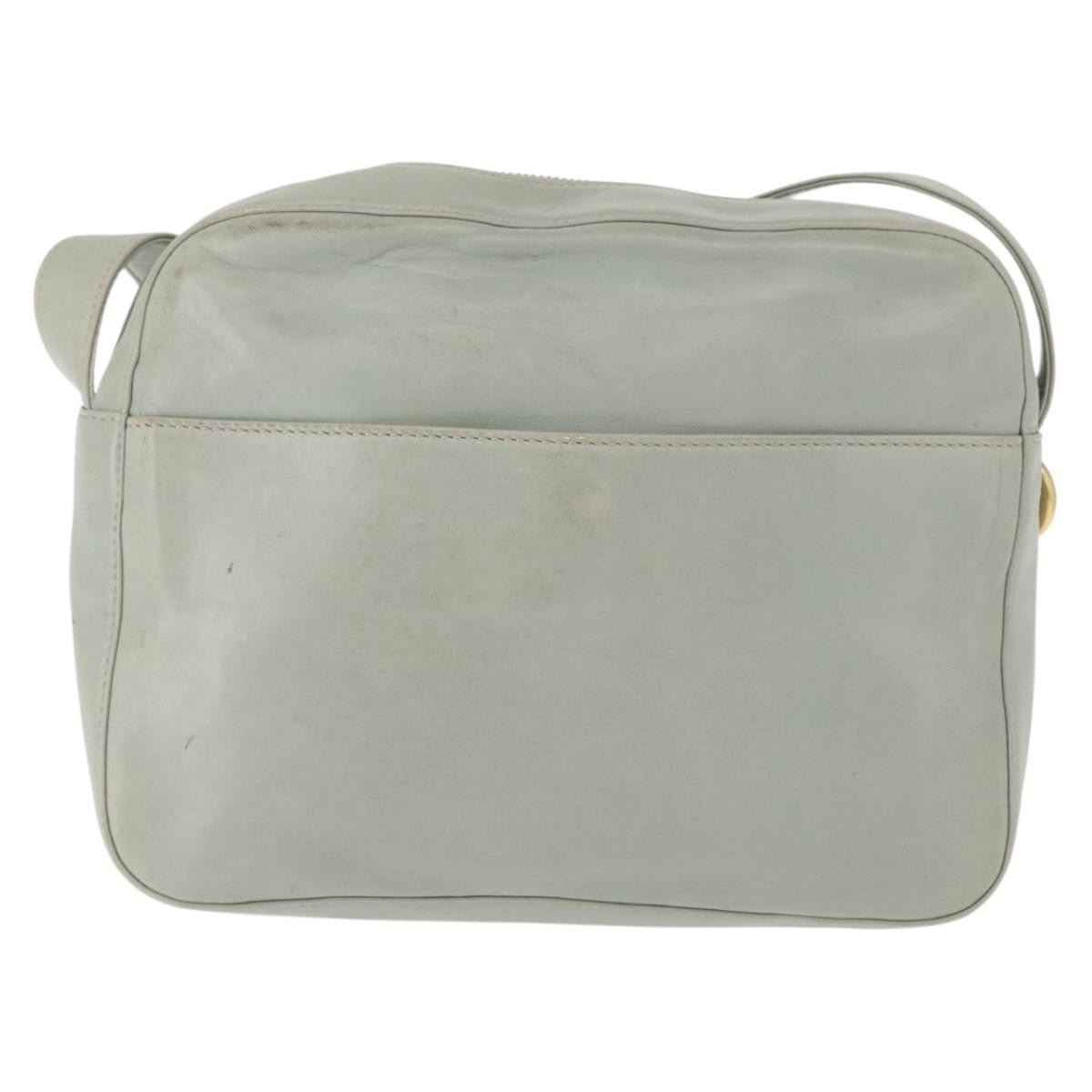 Celine Circle Logo Leather Green Leather Shoulder Bag Bag (Pre-Owned)