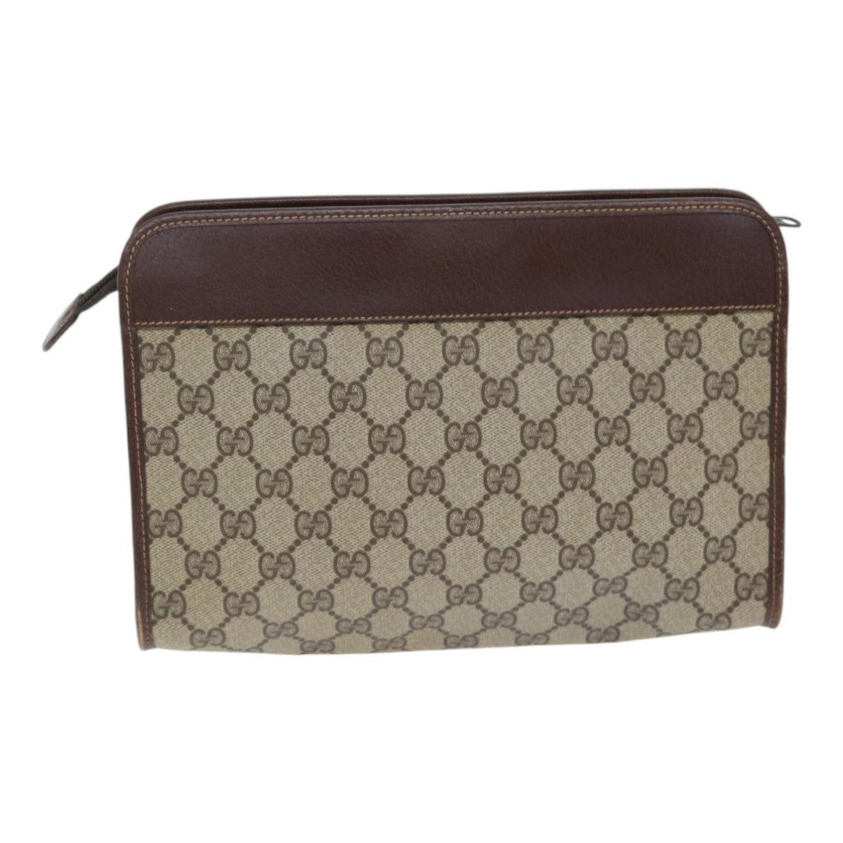 Gucci Gg Supreme Clutch Pvc Beige Pvc Clutche & Pouche Bag (Pre-Owned)