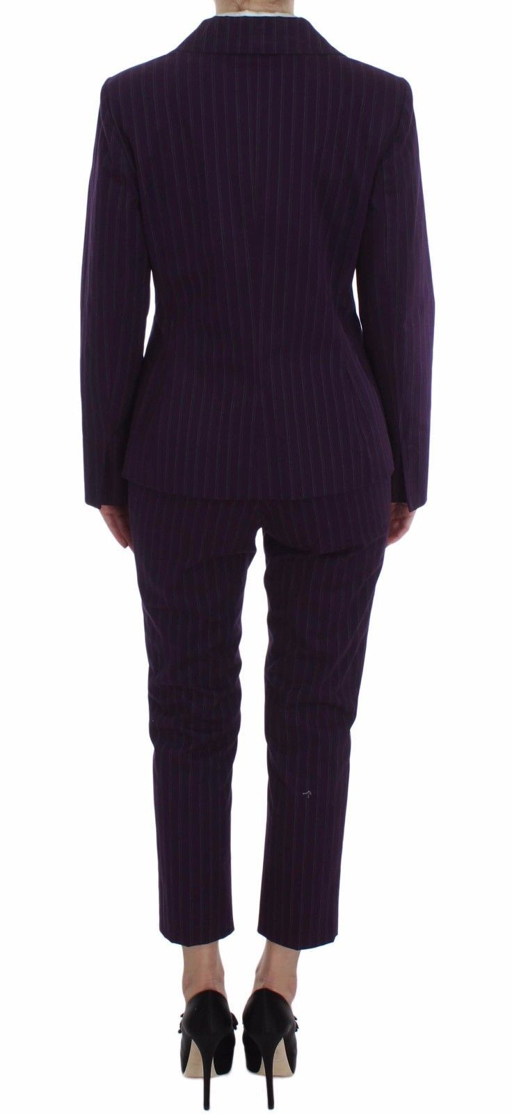 BENCIVENGA Purple Striped Stretch Coat Blazer Pants Women's Suit