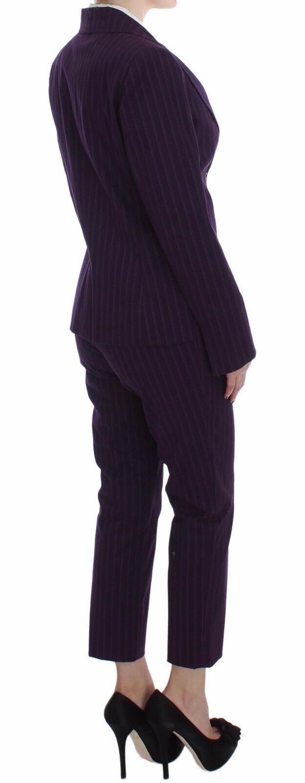 BENCIVENGA Purple Striped Stretch Coat Blazer Pants Women's Suit