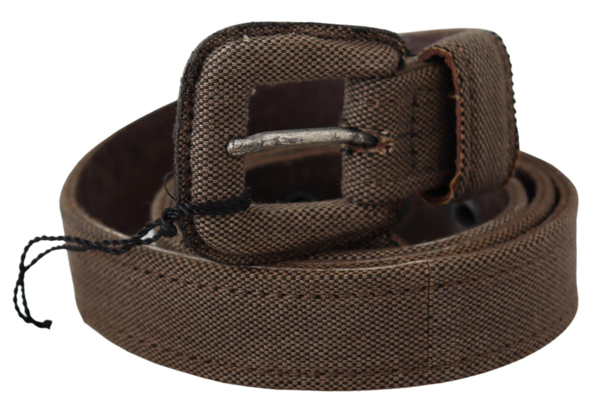 Costume National Brown Leather Logo Buckle Waist Men's Belt