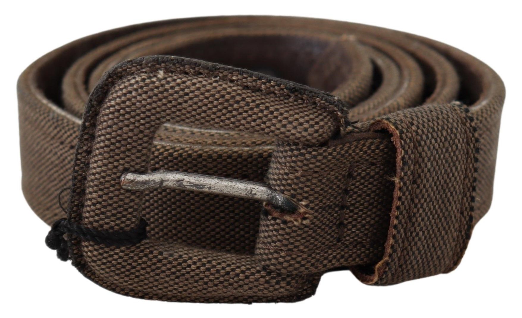 Costume National Brown Leather Logo Buckle Waist Men's Belt