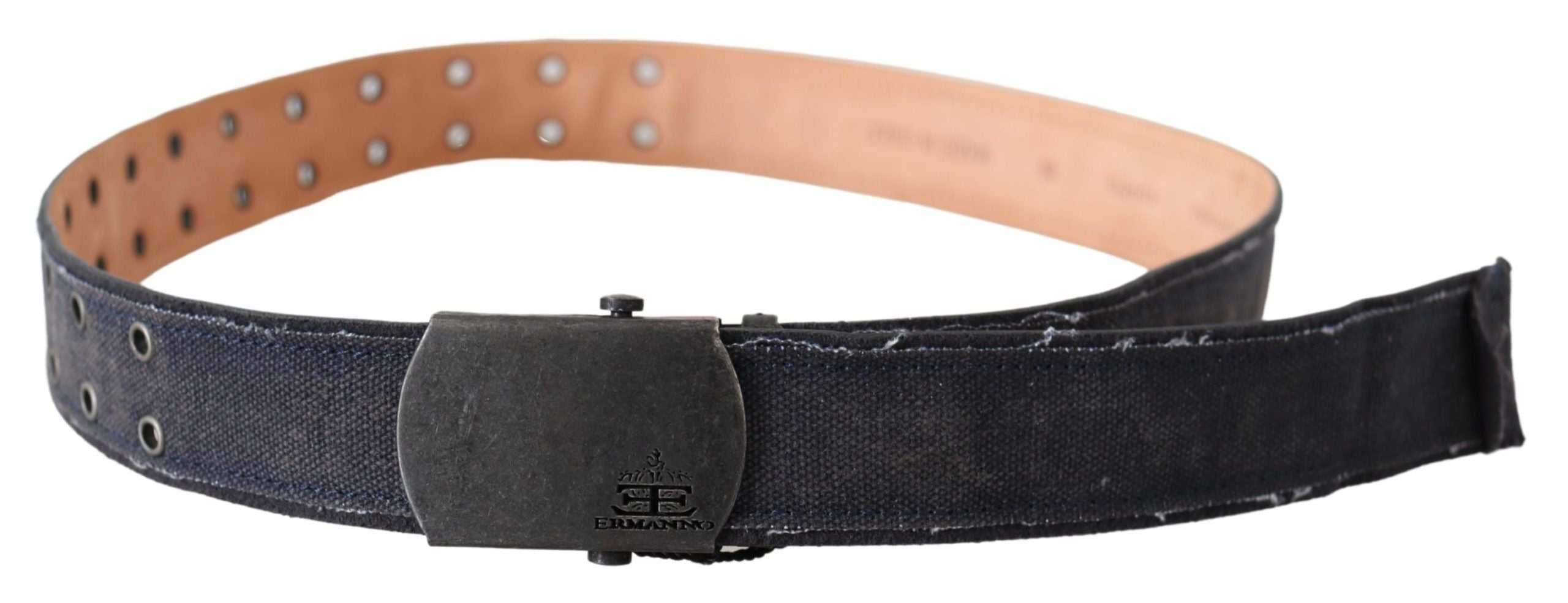 Ermanno Scervino Blue Leather Ratchet Buckle Women's Belt