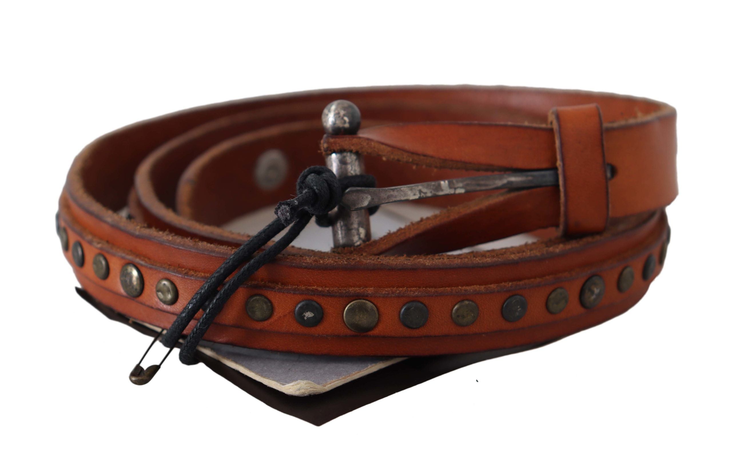 Scervino Street Brown Genuine Leather Rustic Silver Buckle Women's Belt