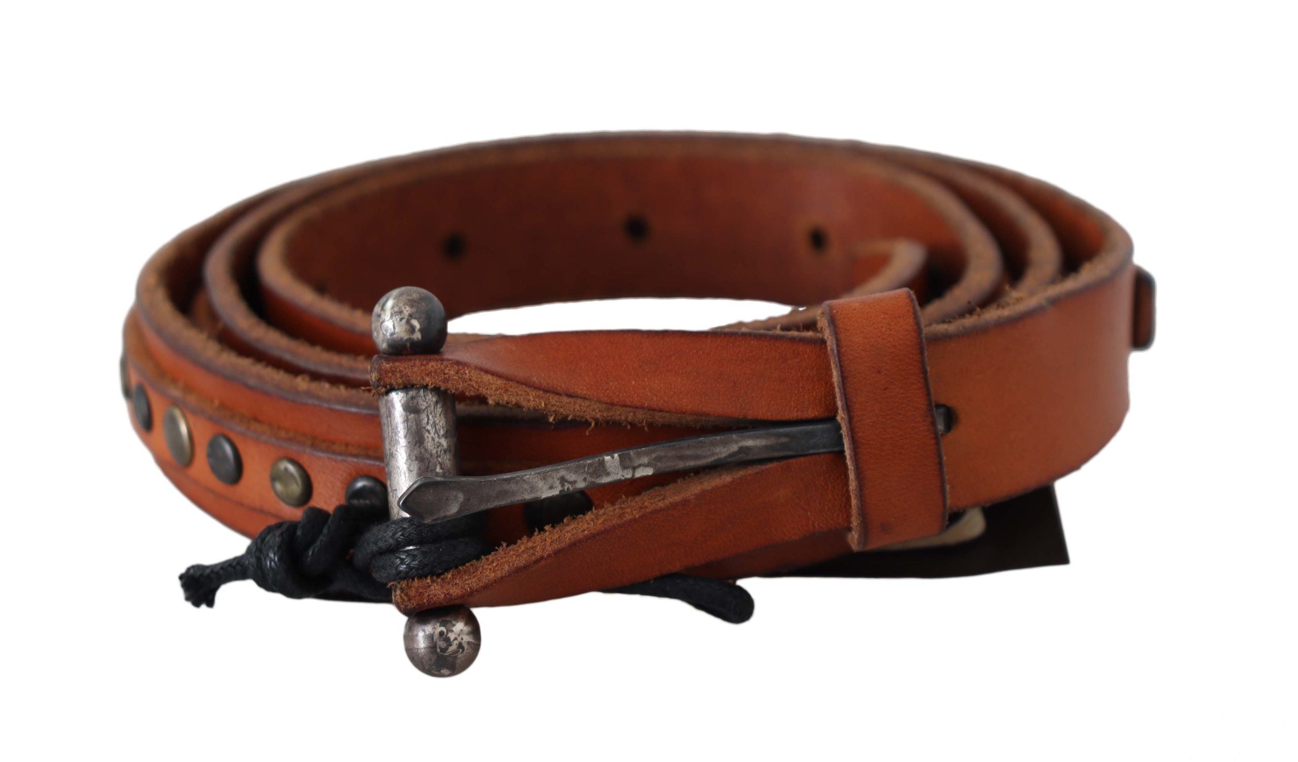 Scervino Street Brown Genuine Leather Rustic Silver Buckle Women's Belt