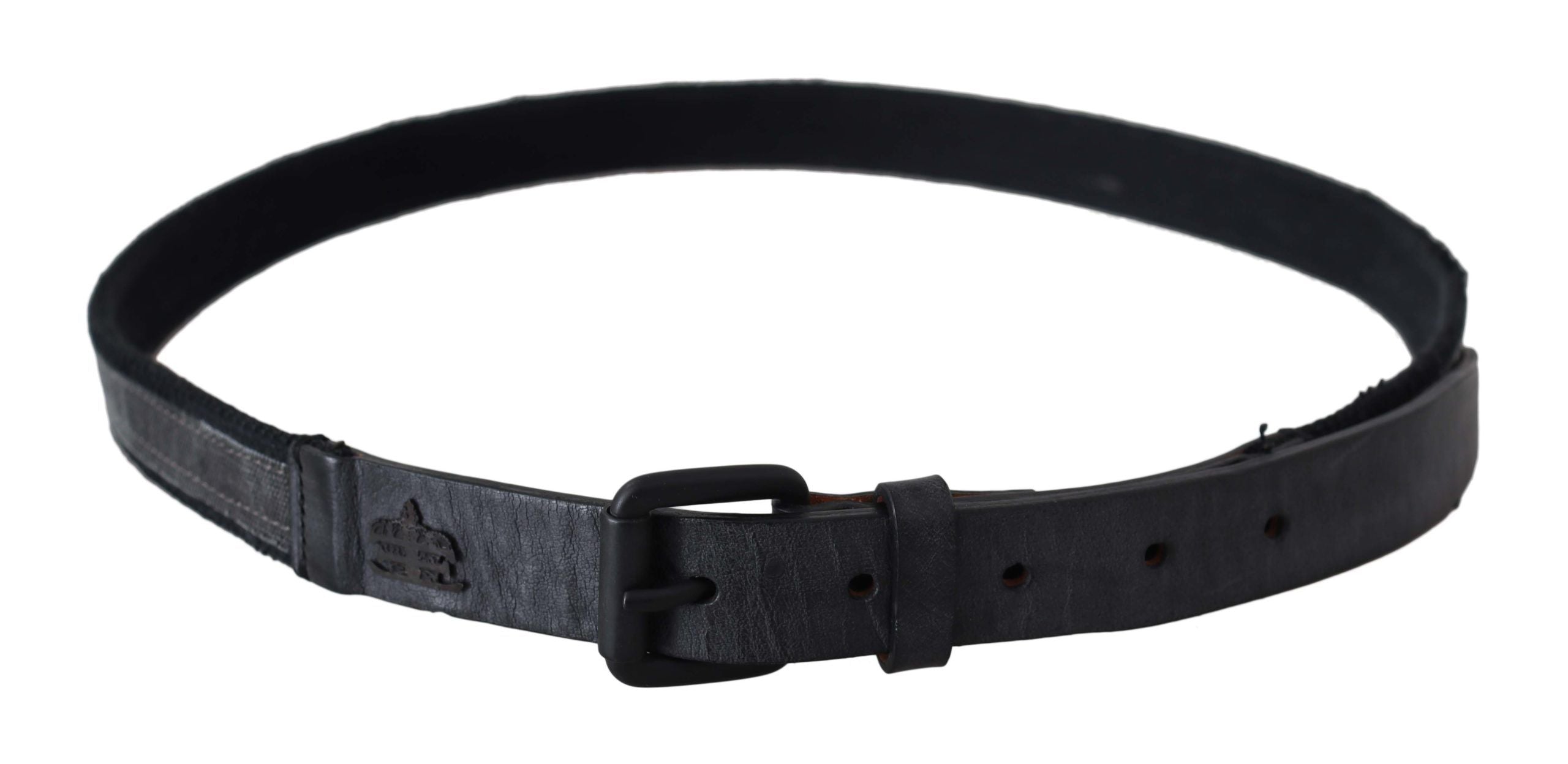 Ermanno Scervino Black Leather Logo Buckle Women's Waist