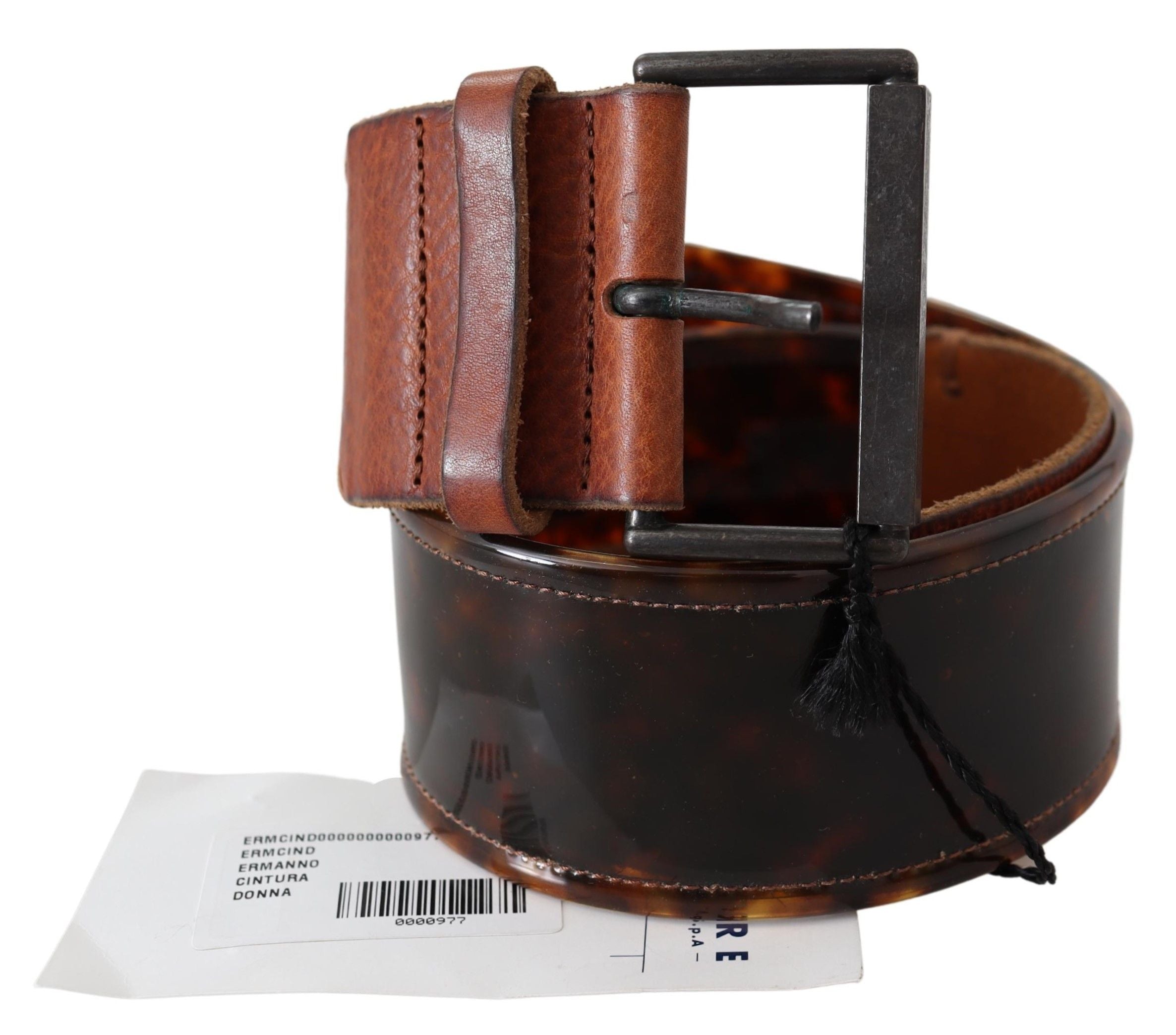 Ermanno Scervino Dark Brown Leather Wide Buckle Women's Belt