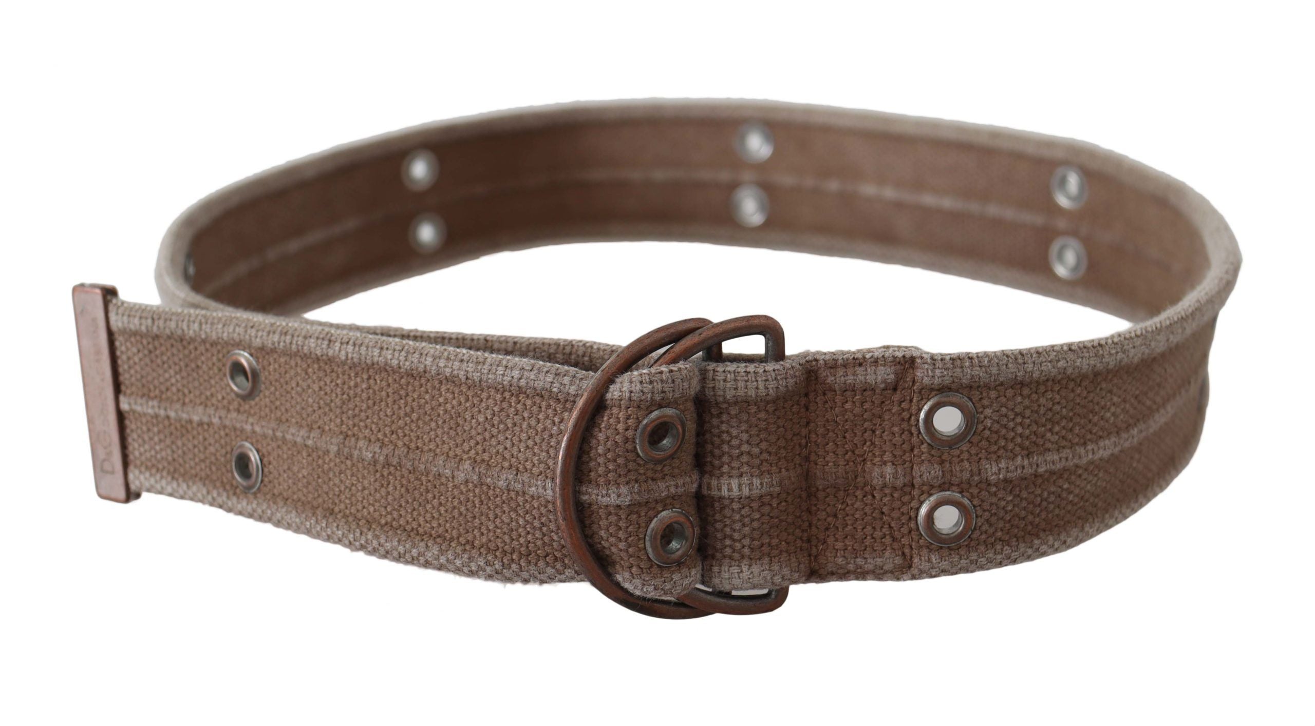 Dolce & Gabbana Beige Leather Logo Women's Sling Cintura Buckle Women's Belt