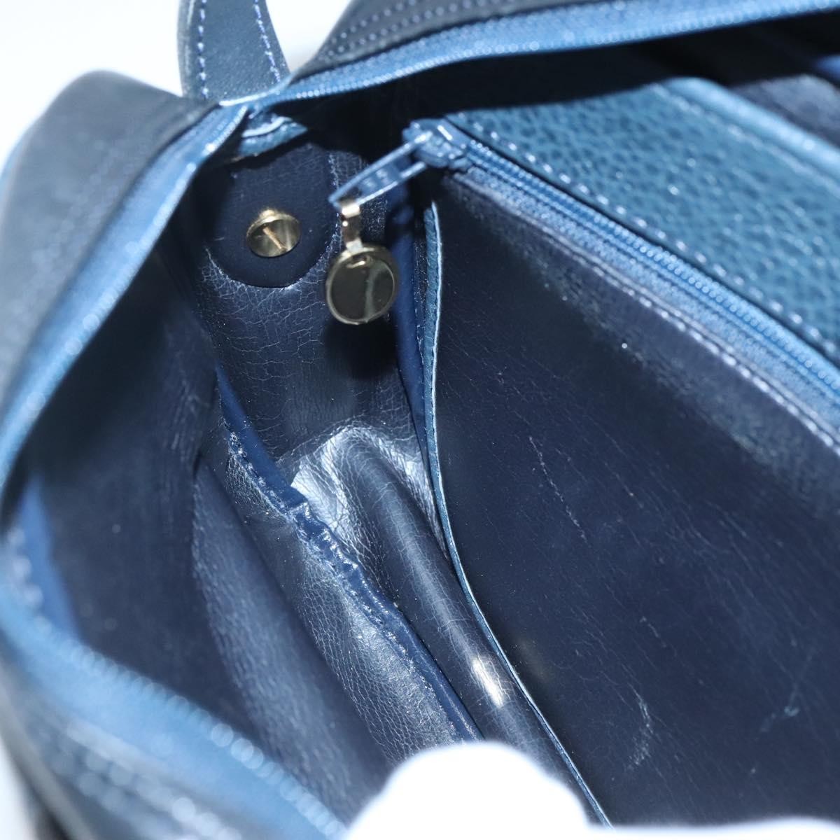 Christian Dior Vintage Leather Navy Leather Shoulder Bag Bag (Pre-Owned)
