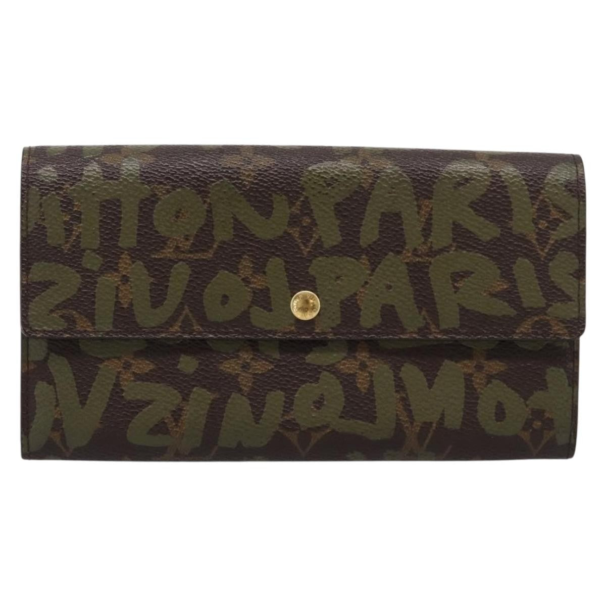 Louis Vuitton Sarah Limited Edition Monogram Graffiti Khaki Canvas Wallets Accessory (Pre-Owned)