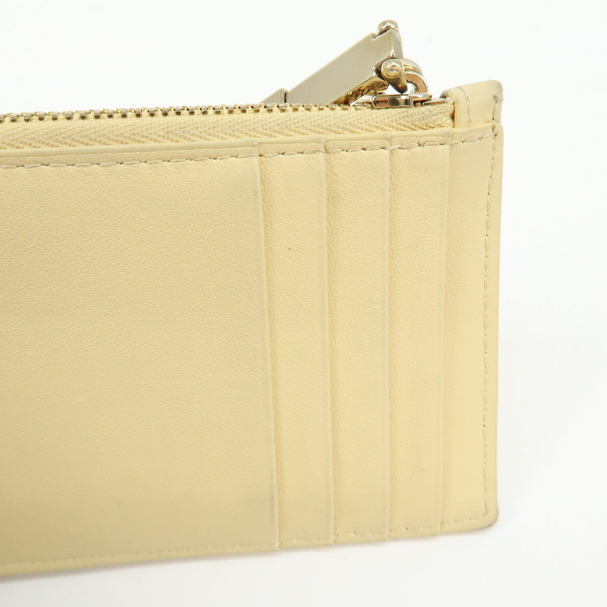 Christian Dior Lady Dior Card Holder Cannage Quilt Patent Yellow Leather Card Holders Accessory (Pre-Owned)