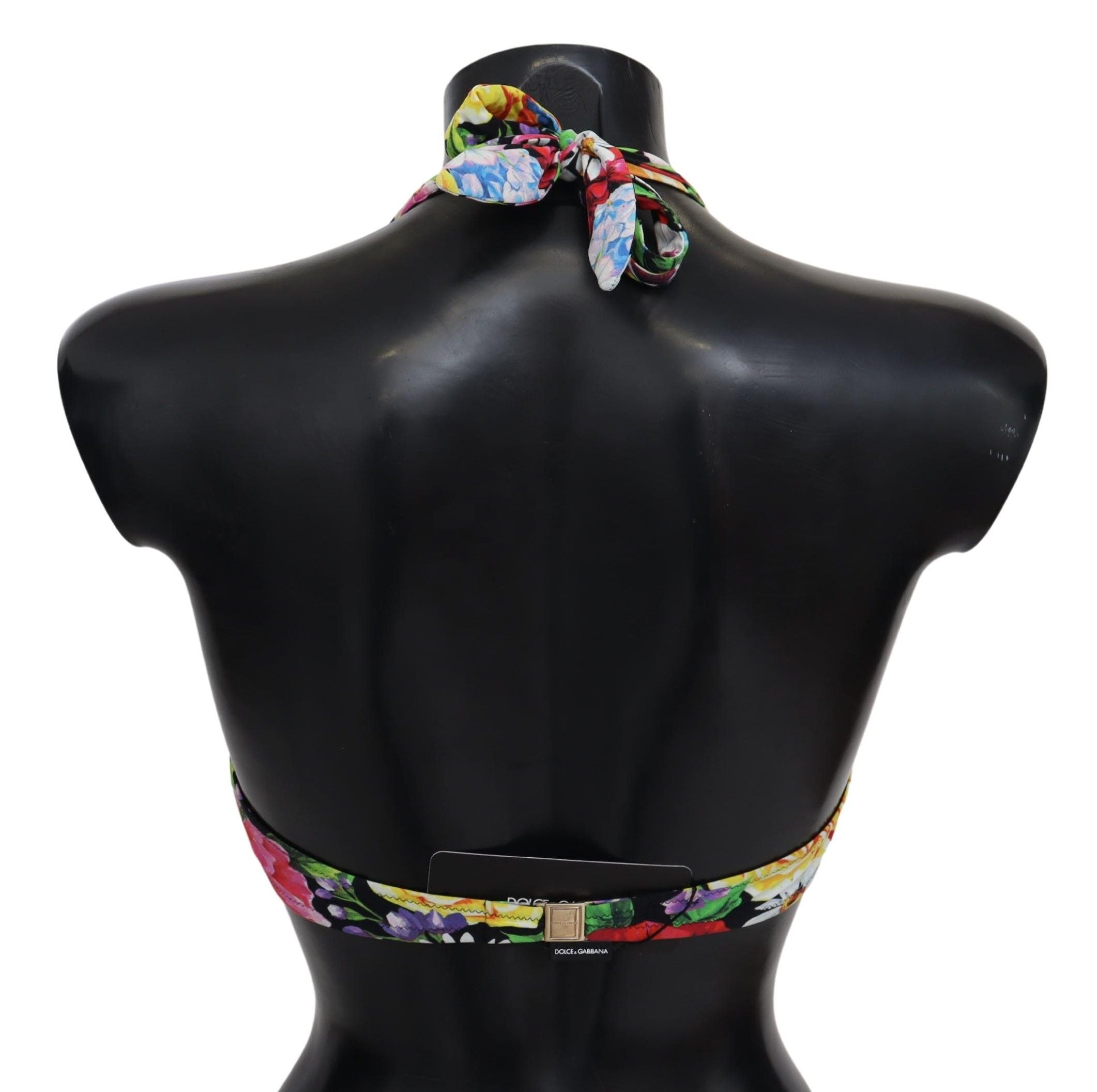 Dolce & Gabbana Multicolor Floral Print Swimwear Bikini Women's Tops