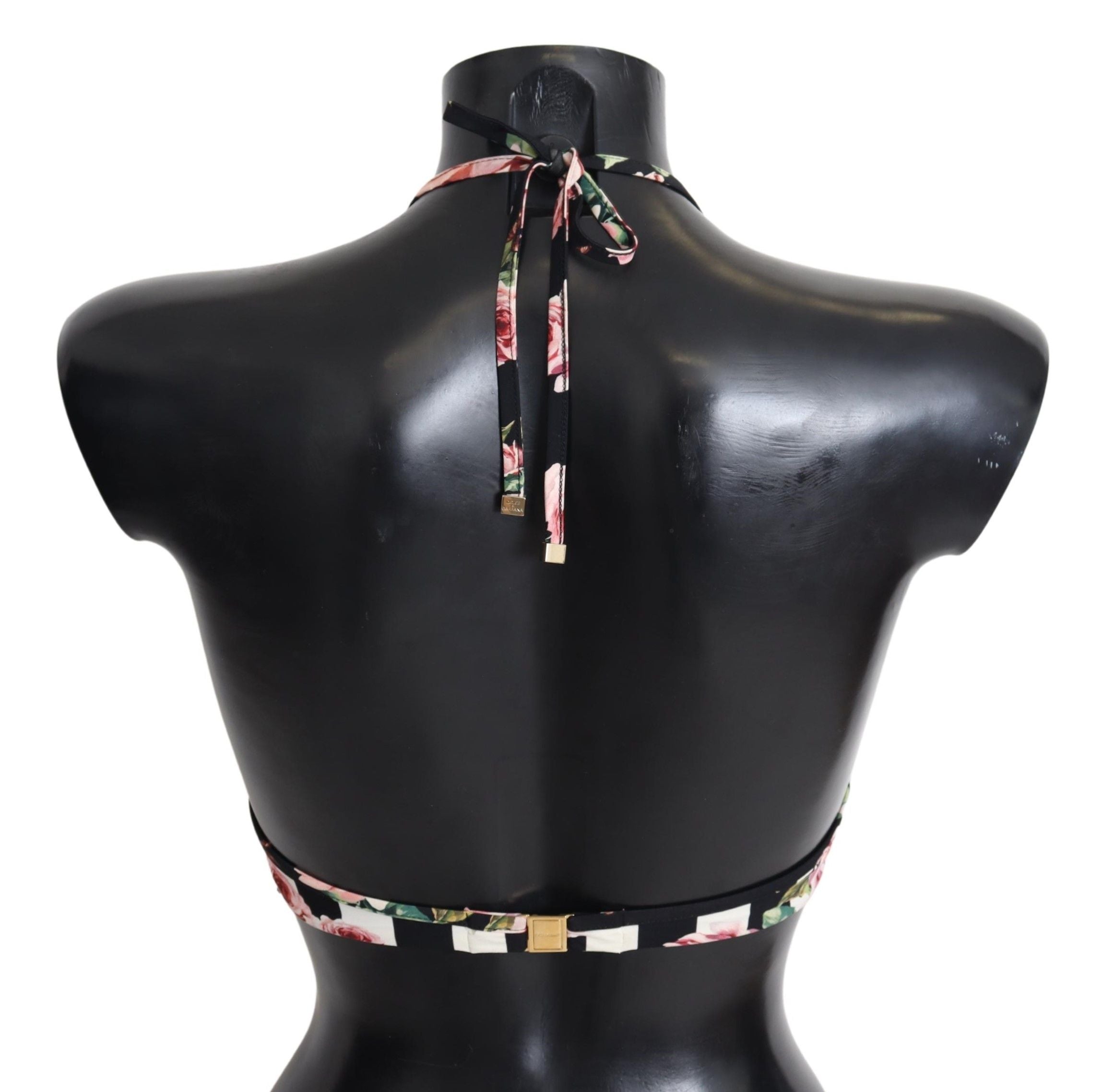 Dolce & Gabbana Elegant Rose Print Bikini Women's Top