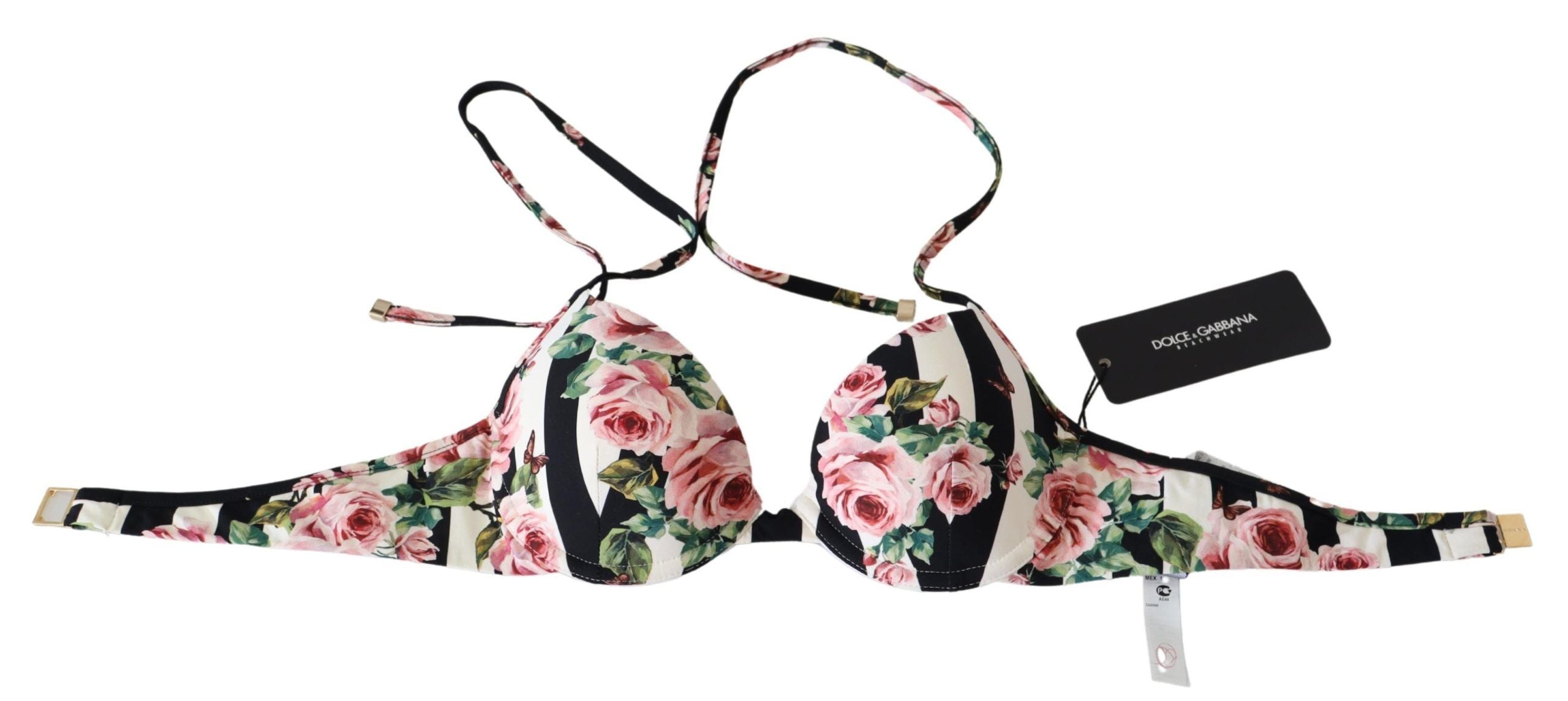 Dolce & Gabbana Elegant Rose Print Bikini Women's Top