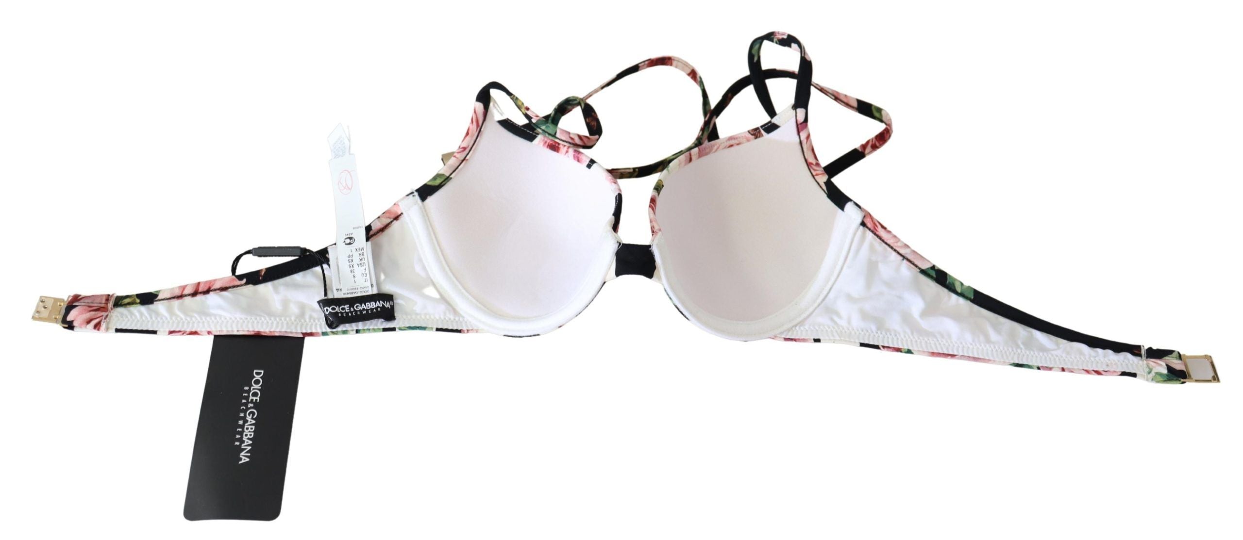 Dolce & Gabbana Elegant Rose Print Bikini Women's Top
