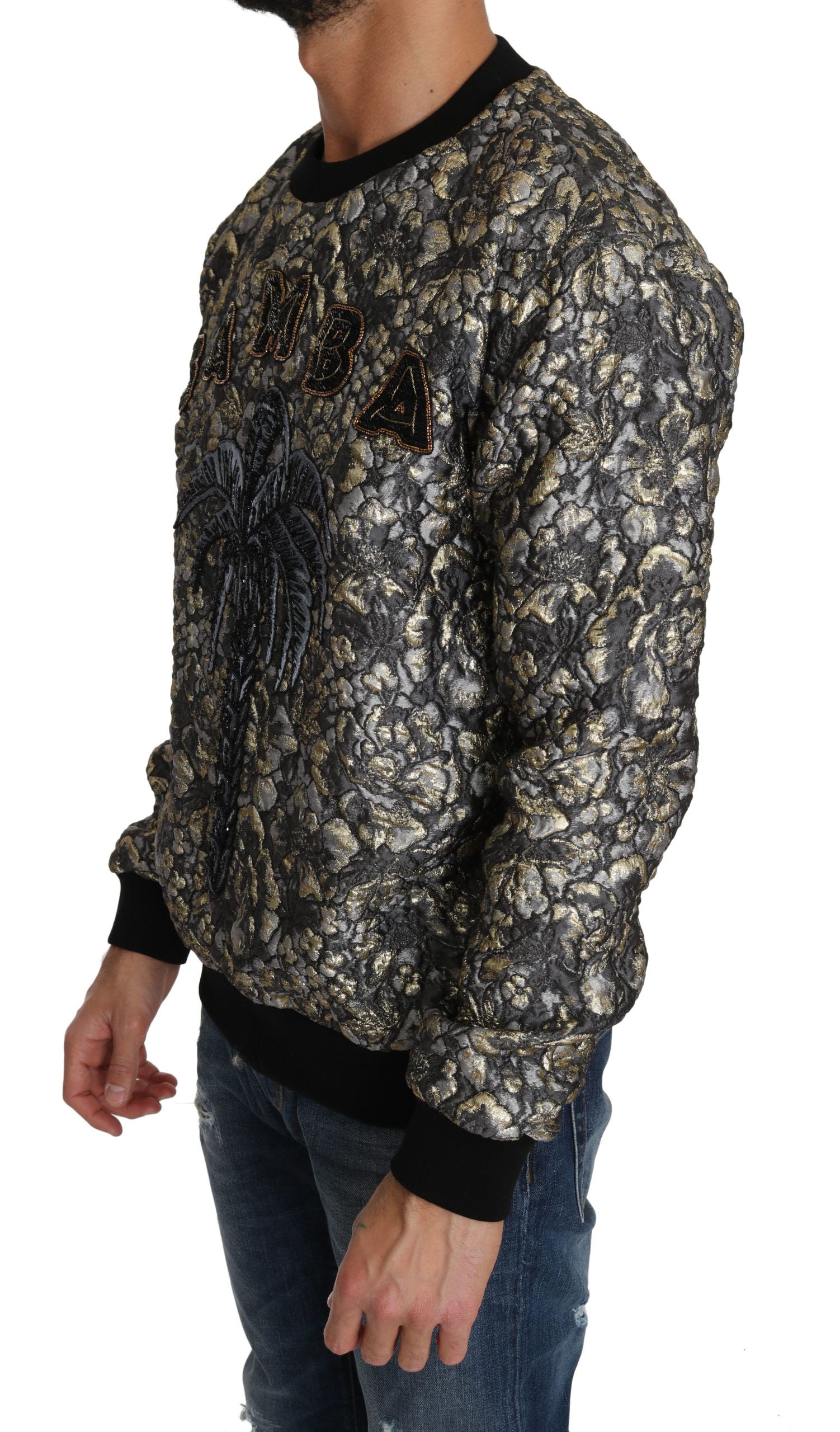 Dolce & Gabbana Multicolor SAMBA Jacquard Palmtree Pullover Men's Sweater