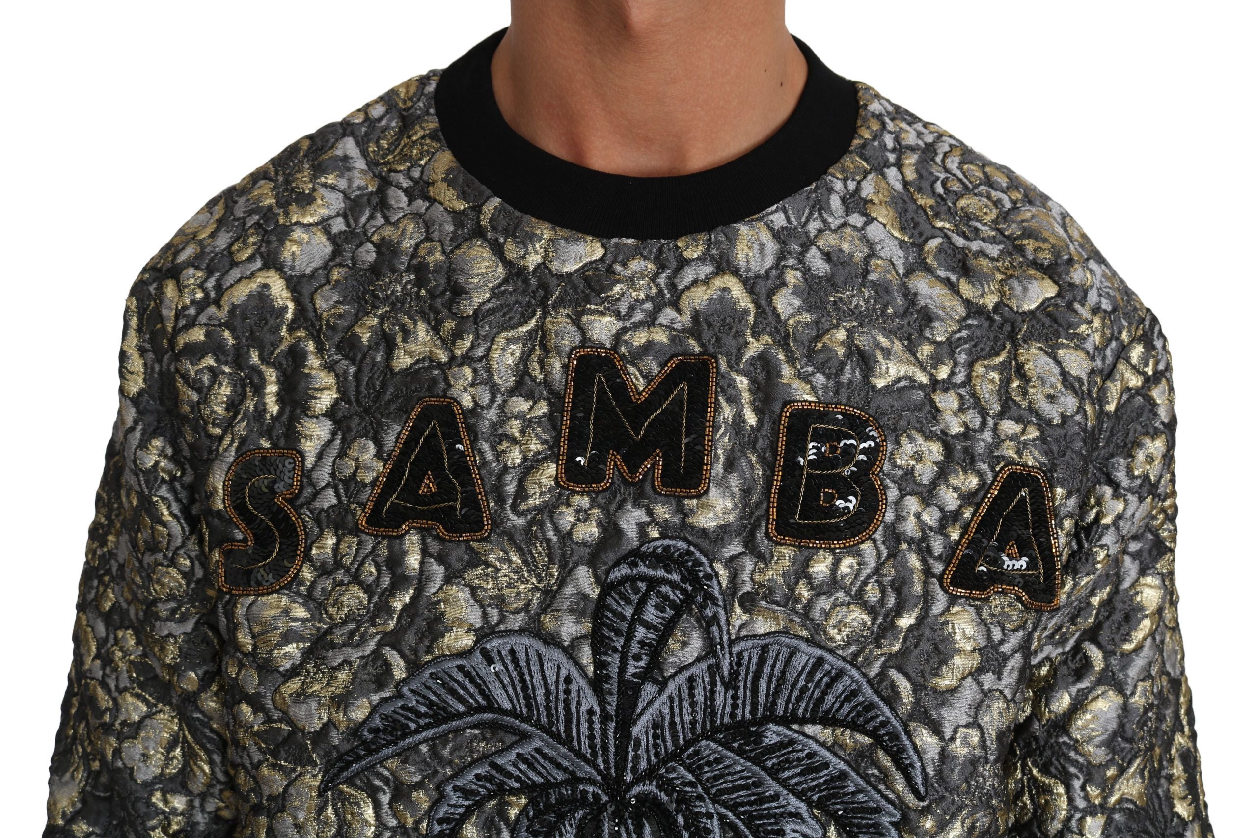 Dolce & Gabbana Multicolor SAMBA Jacquard Palmtree Pullover Men's Sweater