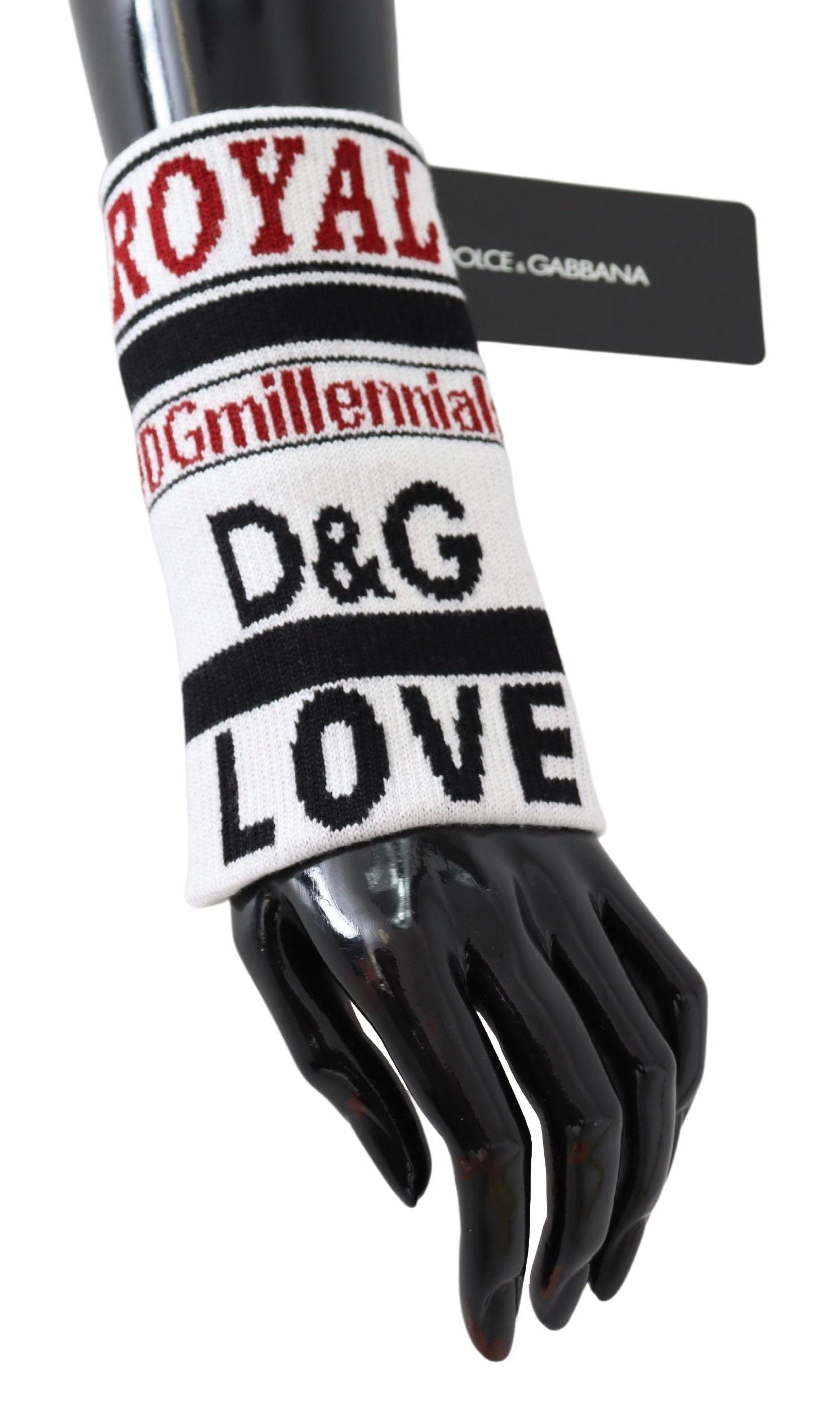Dolce & Gabbana Multicolor Wool Knit D&G Love Wristband Men's Wrap