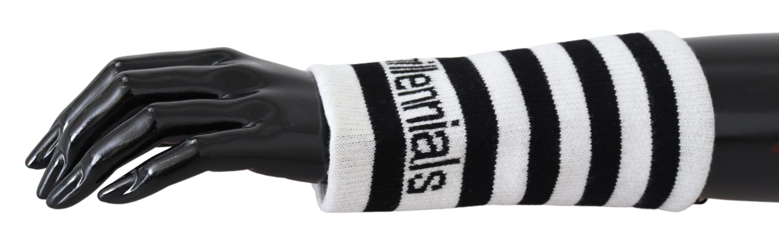 Dolce & Gabbana Black White Wool DGMillennials Wristband Men's Wrap