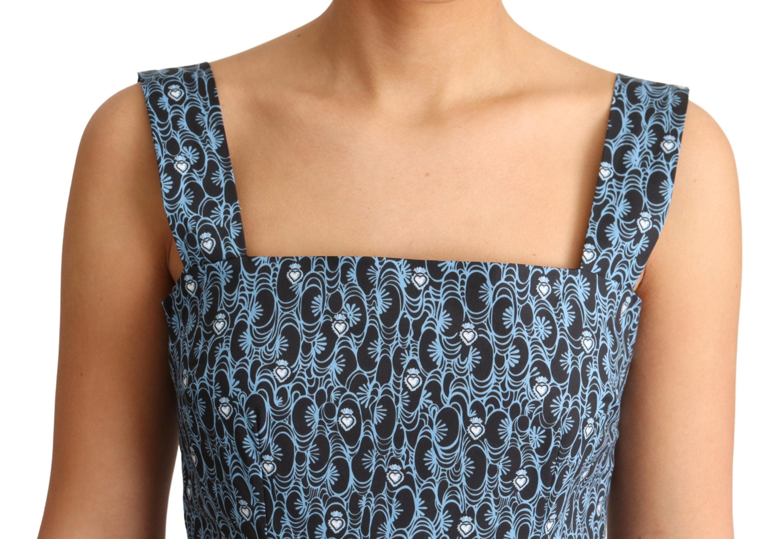 Dolce & Gabbana Elegant Sleeveless A-line Blue Heart Women's Dress