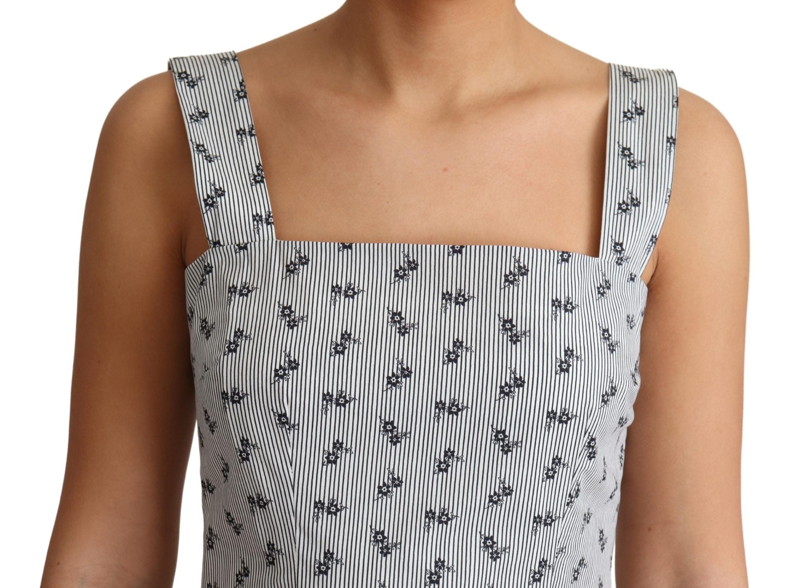 Dolce & Gabbana Elegant Striped Floral A-Line Women's Dress