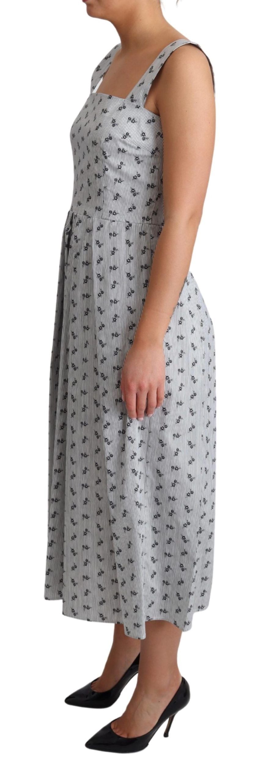 Dolce & Gabbana Elegant Striped Floral A-Line Women's Dress
